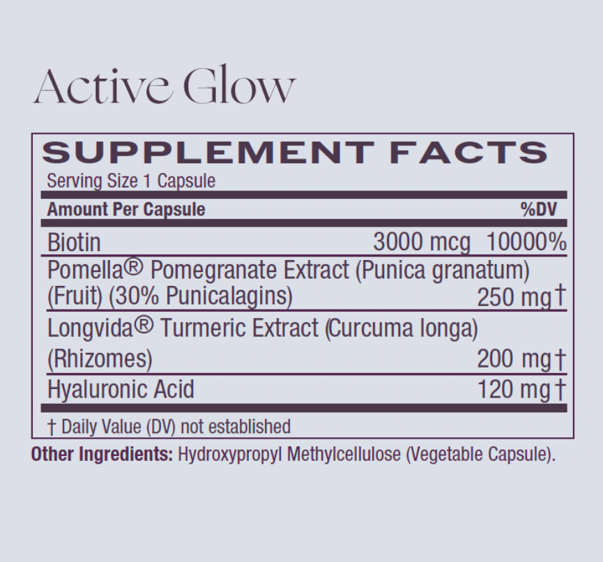 Active Glow Supplement Facts