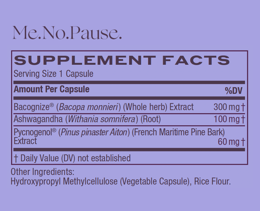 Me.No.Pause. Supplement Facts